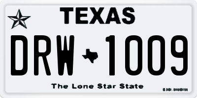 TX license plate DRW1009