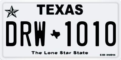 TX license plate DRW1010