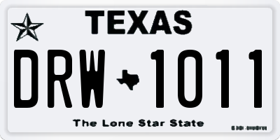 TX license plate DRW1011