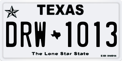 TX license plate DRW1013