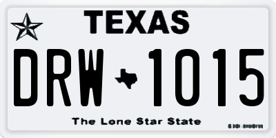 TX license plate DRW1015