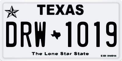 TX license plate DRW1019