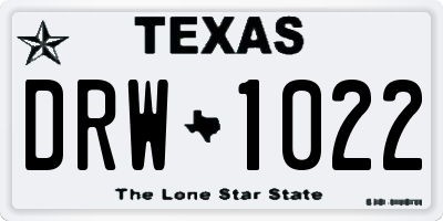 TX license plate DRW1022