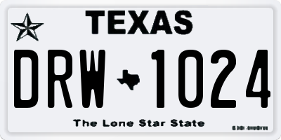 TX license plate DRW1024