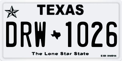 TX license plate DRW1026