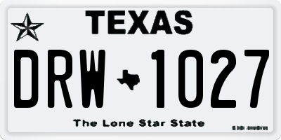 TX license plate DRW1027