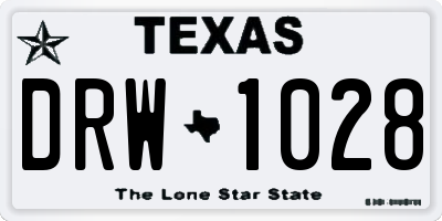 TX license plate DRW1028