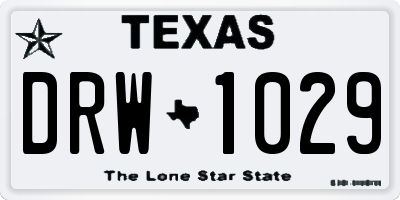 TX license plate DRW1029