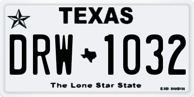 TX license plate DRW1032