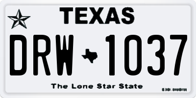 TX license plate DRW1037