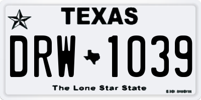 TX license plate DRW1039