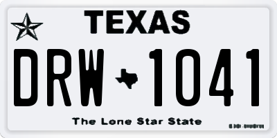 TX license plate DRW1041