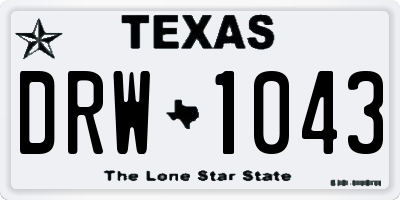 TX license plate DRW1043