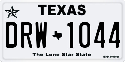 TX license plate DRW1044