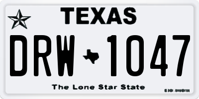 TX license plate DRW1047