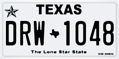 TX license plate DRW1048