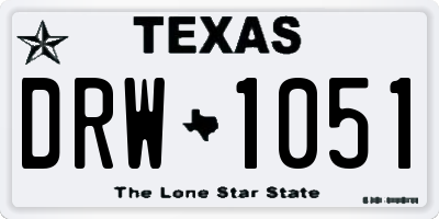 TX license plate DRW1051