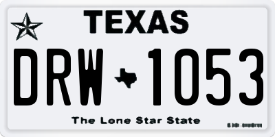 TX license plate DRW1053