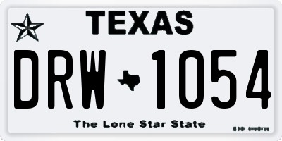 TX license plate DRW1054