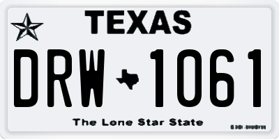 TX license plate DRW1061