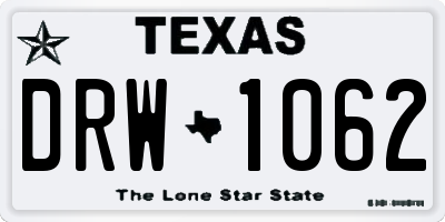 TX license plate DRW1062