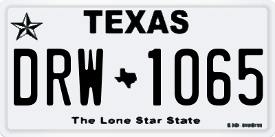 TX license plate DRW1065