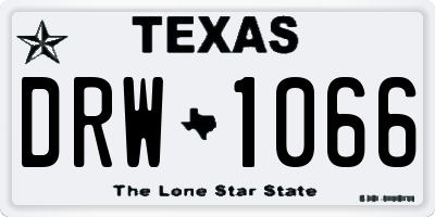 TX license plate DRW1066