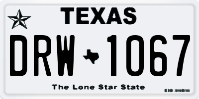 TX license plate DRW1067