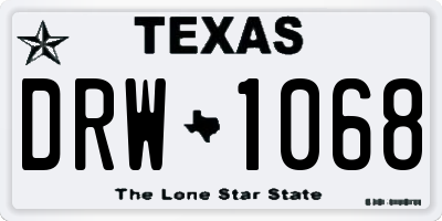 TX license plate DRW1068