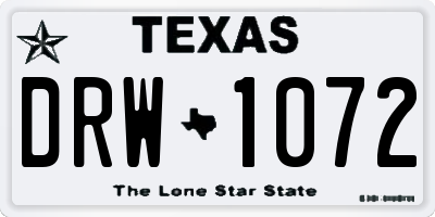 TX license plate DRW1072