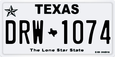 TX license plate DRW1074