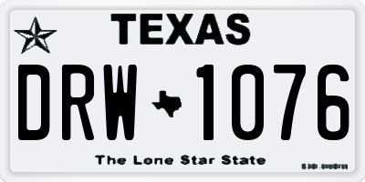 TX license plate DRW1076