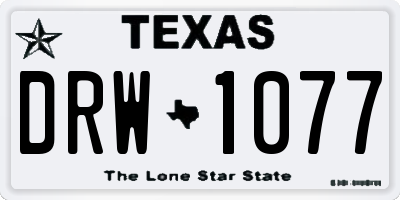 TX license plate DRW1077