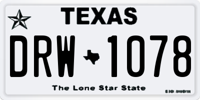 TX license plate DRW1078