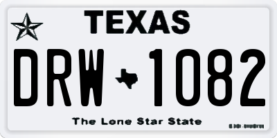 TX license plate DRW1082