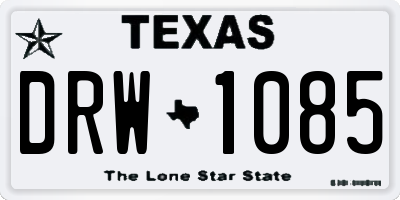 TX license plate DRW1085