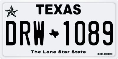 TX license plate DRW1089