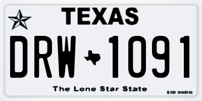 TX license plate DRW1091