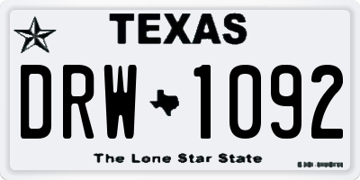 TX license plate DRW1092