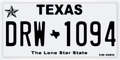 TX license plate DRW1094