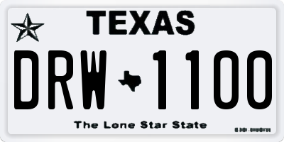 TX license plate DRW1100