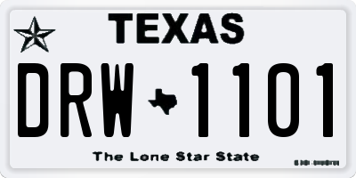 TX license plate DRW1101