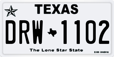 TX license plate DRW1102
