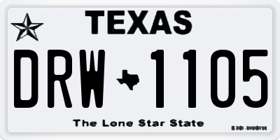 TX license plate DRW1105