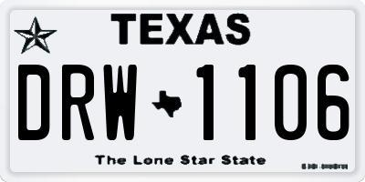 TX license plate DRW1106