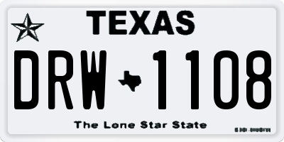TX license plate DRW1108