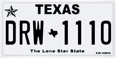 TX license plate DRW1110