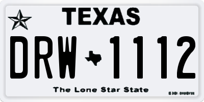 TX license plate DRW1112