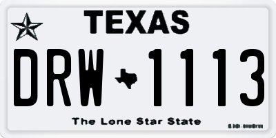 TX license plate DRW1113