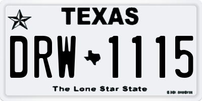 TX license plate DRW1115